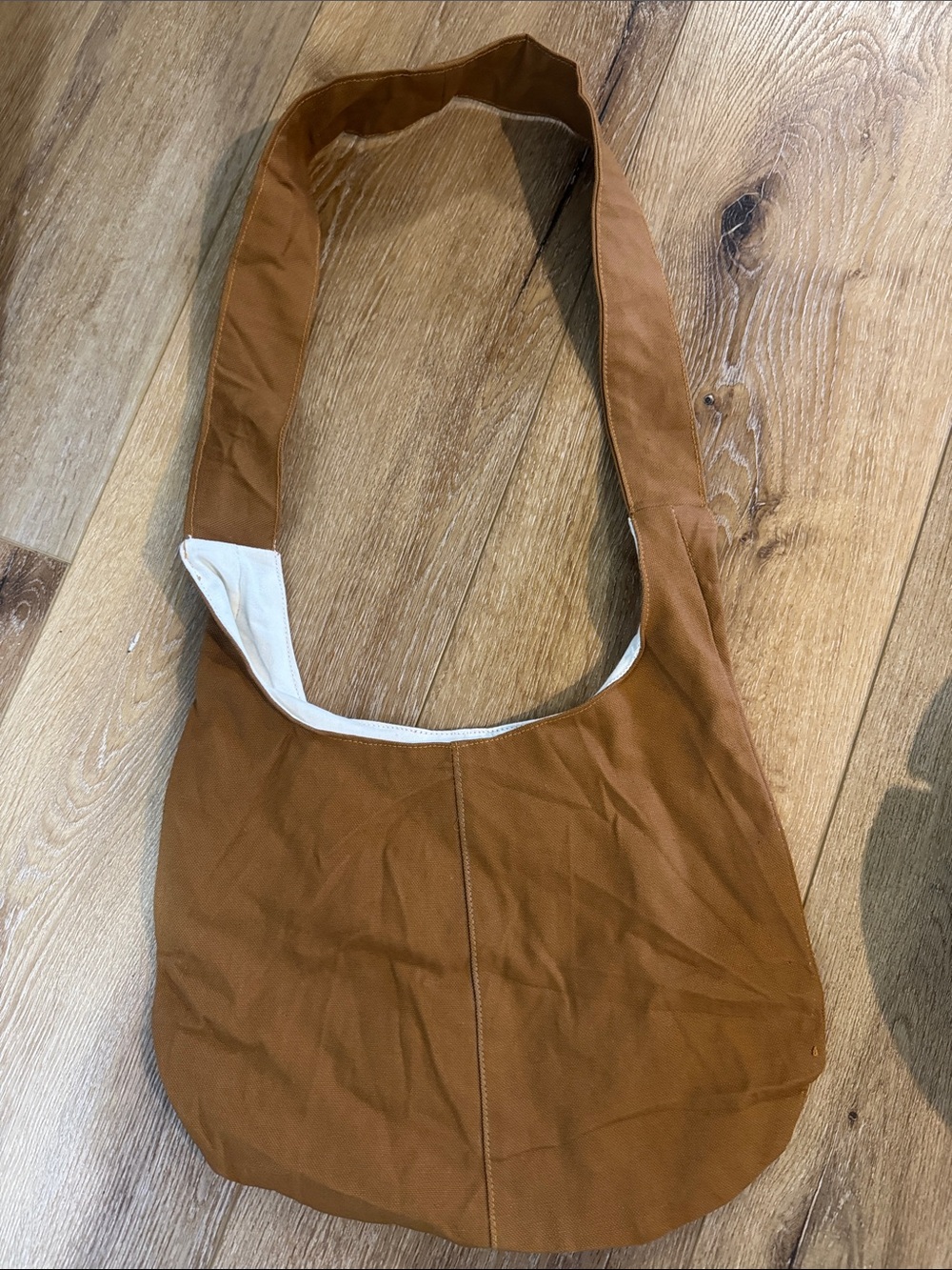 Repurposed Carhartt Tan Canvas Sling Messenger Bag handmade one of a kind - Picture 2 of 4